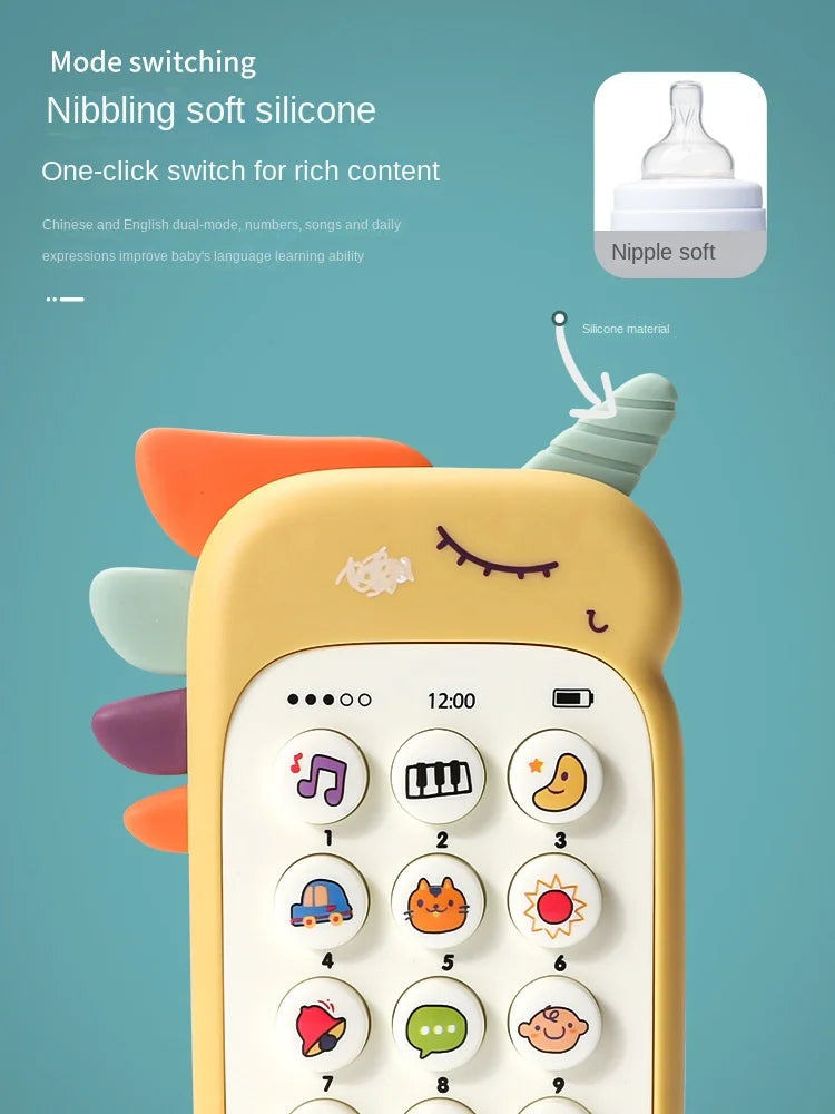 Baby Phone Toy Music Sound Telephone Sleeping Toys With Teether Simulation Phone Kids Infant Early Educational Toy Kids Gifts Good Vibrations
