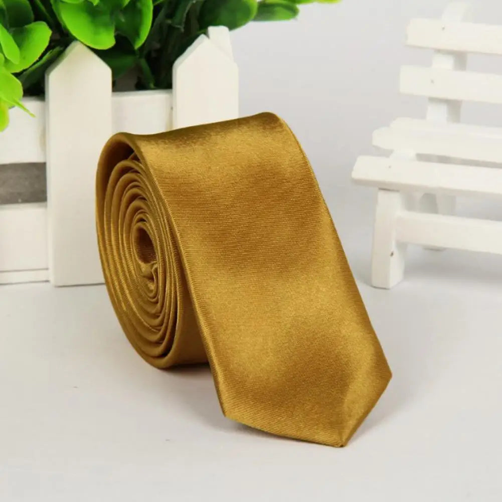 Mans Accessories Slim Skinny Tie for Men Jacquard Woven Solid Champagne Orange Red Purple Blue Ties Wedding Necktie corbatas par Good Vibrations