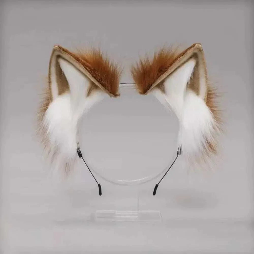 Womens Lolita Plush Hair Ornaments Animal Cat Ears Hair Halloween Party Hair Hoops Anime Cosplay Fancy Props GOOD Vibrations