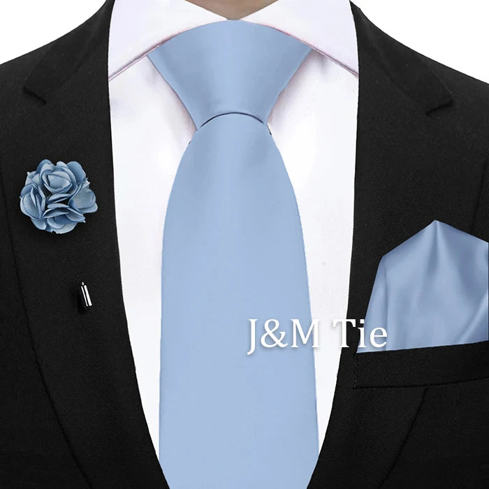 Mens Ties Set Sage Green Pink Grey Brown NeckTie Pocket Square Brooch Wedding Tie Suit Accessories Fit Group Holiday Party