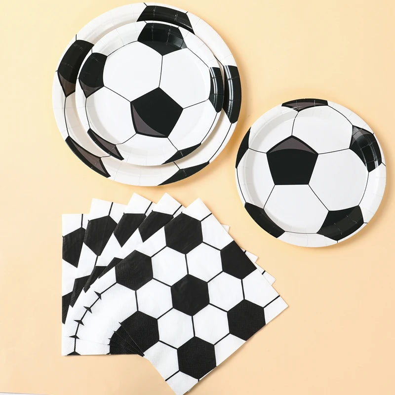 Football Party Disposable Tableware Boys Kids 1st Birthday Party Decorations Sports Soccer Theme Birthday Party Supplies Decor Good Vibrations