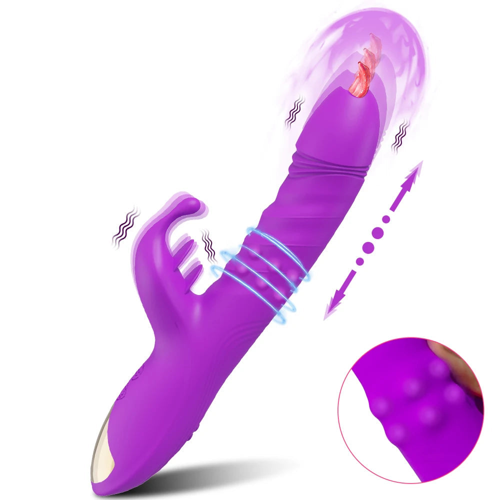 Thrusting Rabbit Vibrator for Women Clitoris G-Spot Stimulator Come and Go Vagina Vibrator Female Masturbator Sex Toy for Women GOOD Vibrations