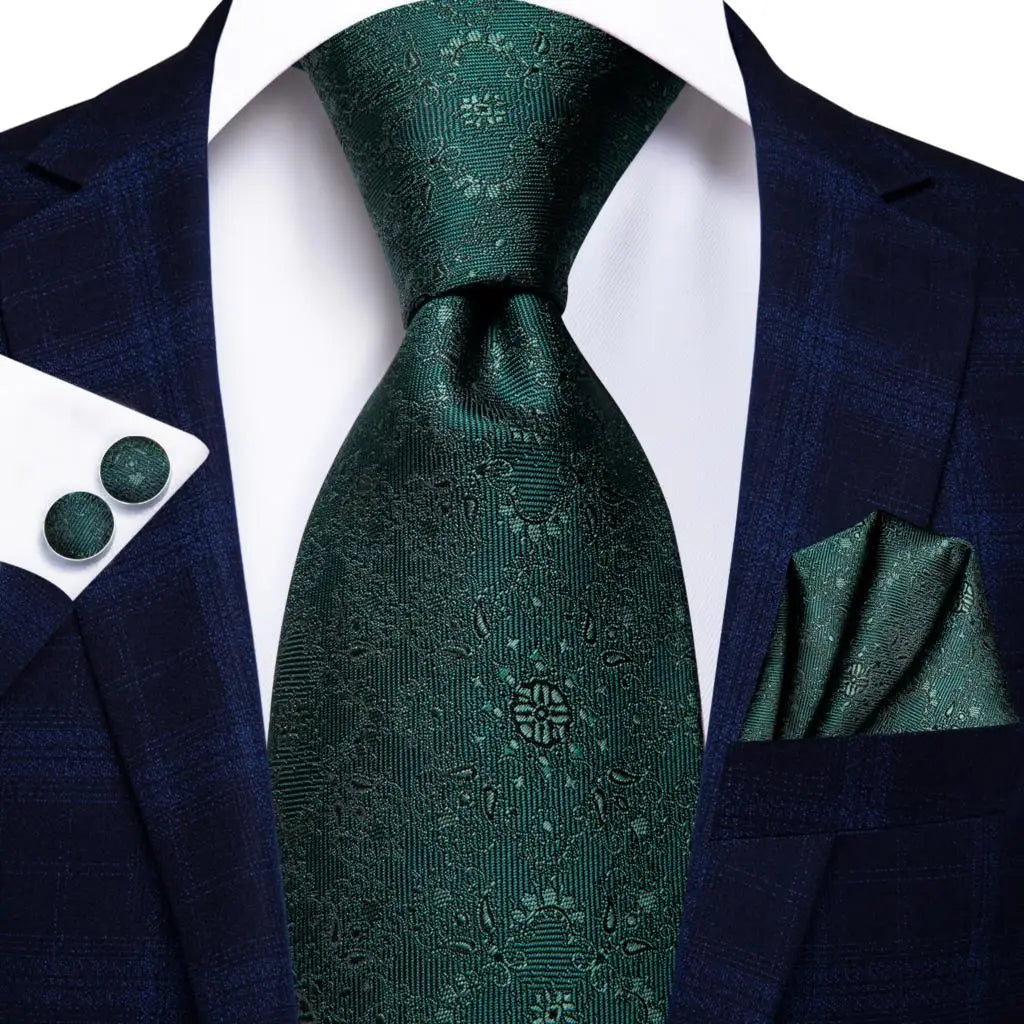Hi-Tie 8.5cm Business Black Solid Paisley 100% Silk Men's Tie Neck Strip Ties for Men Formal Luxury Wedding Neckties Gravatas Good Vibrations