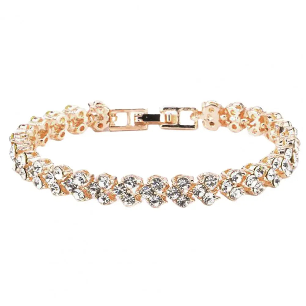 Elegant Bracelet for Women Chain Cubic Zircon Rhinestone Shiny Inlaid Bangle Bracelet Gifts Good Vibrations