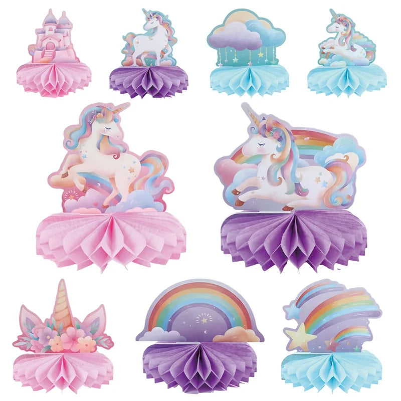 Rainbow Unicorn Honeycomb Ornament Set Rainbow Unicorn Birthday Party Decoration Kids Baby Shower Birthday Party Supplies Good Vibrations