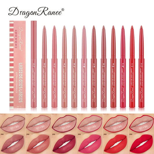 Lip Liner Lipstick Pen Waterproof Long-Lasting Hook Line Lip Pencil Matte Matte Beginner Automatic Lip Liner Bean Paste Color Hook Pen Automatic Rotating Lip Liner Good Vibrations