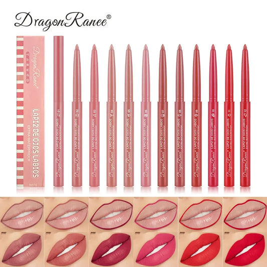 Lip Liner Lipstick Pen Waterproof Long-Lasting Hook Line Lip Pencil Matte Matte Beginner Automatic Lip Liner Bean Paste Color Hook Pen Automatic Rotating Lip Liner Good Vibrations
