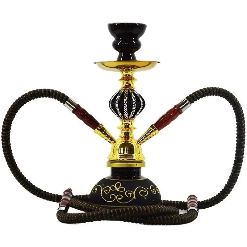 Black Blue Green Red White Yellow,10.6in\27cm Small,Single\Double Hose 1\2,Bar Shisha Full Set Luxury Smoking Pipe Hookah Set Good Vibrations