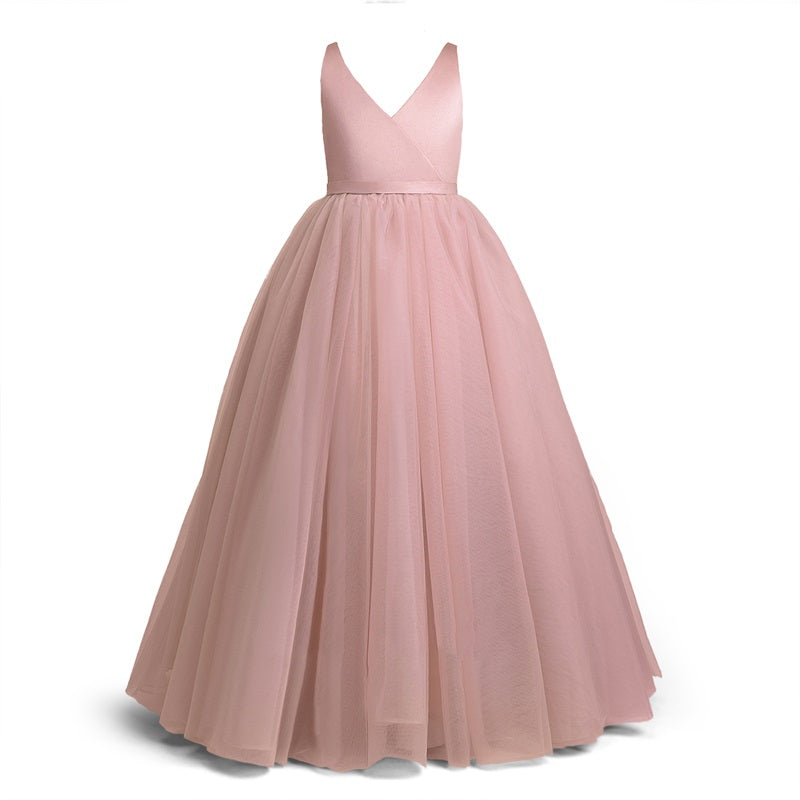 Girl Long White Bridesmaid Dresses For Wedding Prom Gown Big Bow Girls Party Dress Kids First Communiom Formal Evening Vestidos Good Vibrations