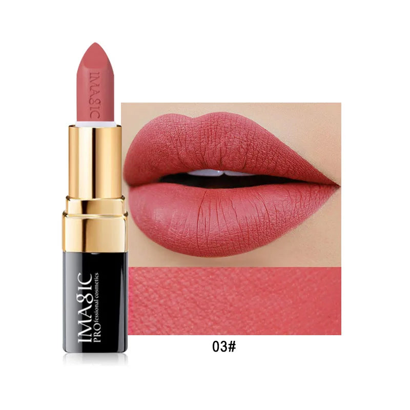 IMAGIC Lipstick Moisturizer Lips Smooth Lip Stick Long Lasting Charming Lip Lipstick Cosmetic Beauty Makeup 12 Colors Good Vibrations