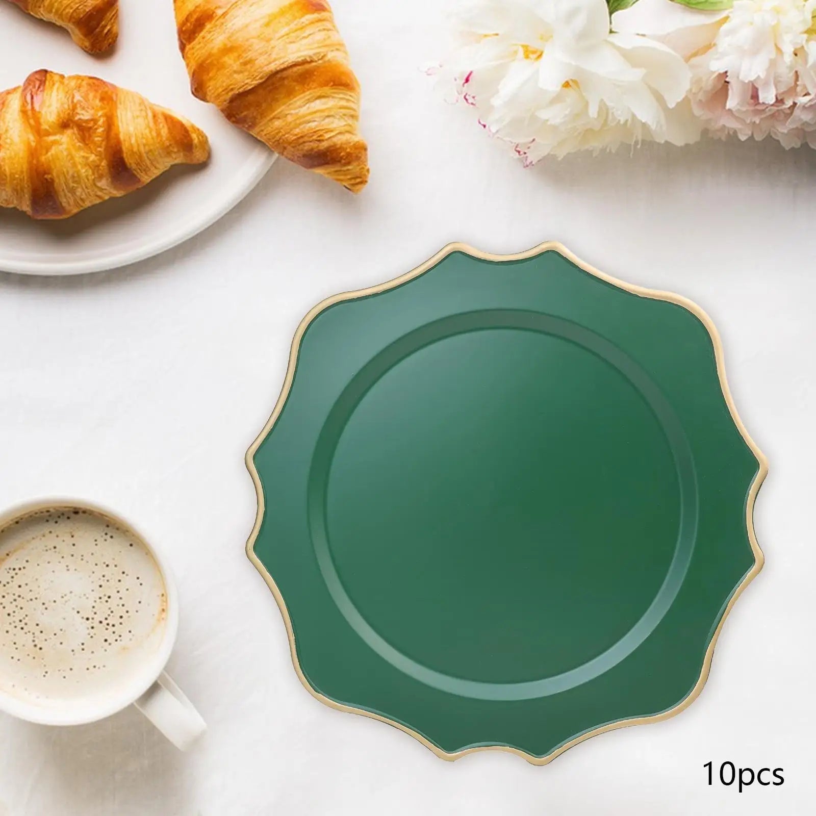 10Pcs Serving Plates, Lightweight Plates Kitchen Plates Dinner Plates for Events Farmhouse Party Wedding Decoration Good Vibrations