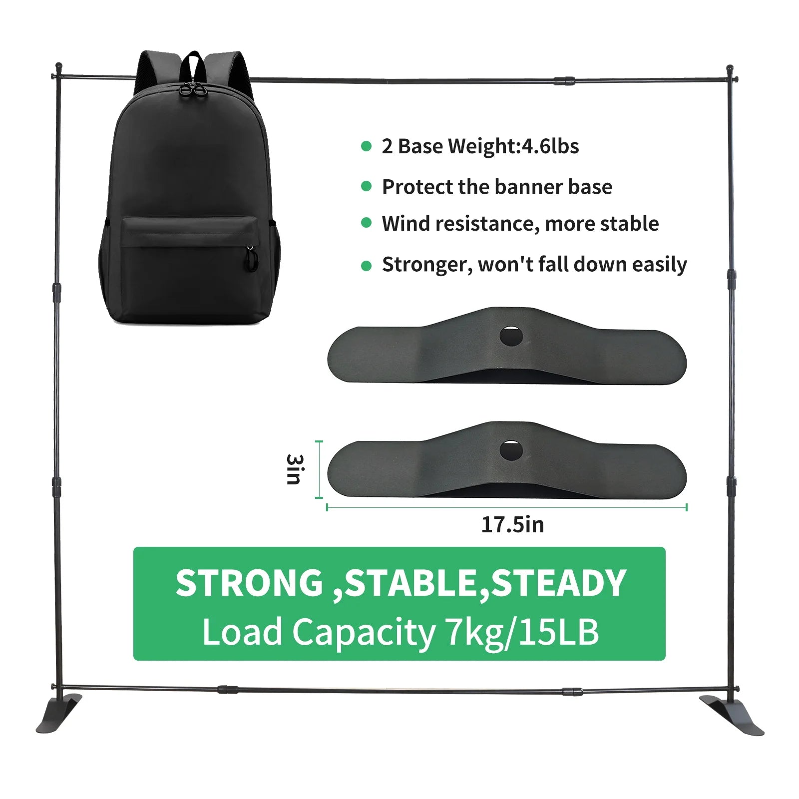 Adjustable Telescopic Backdrop Photography Background Stand Parties and Sessions Heavy Duty Stand Photoshoot Backdrop with Bag Good Vibrations