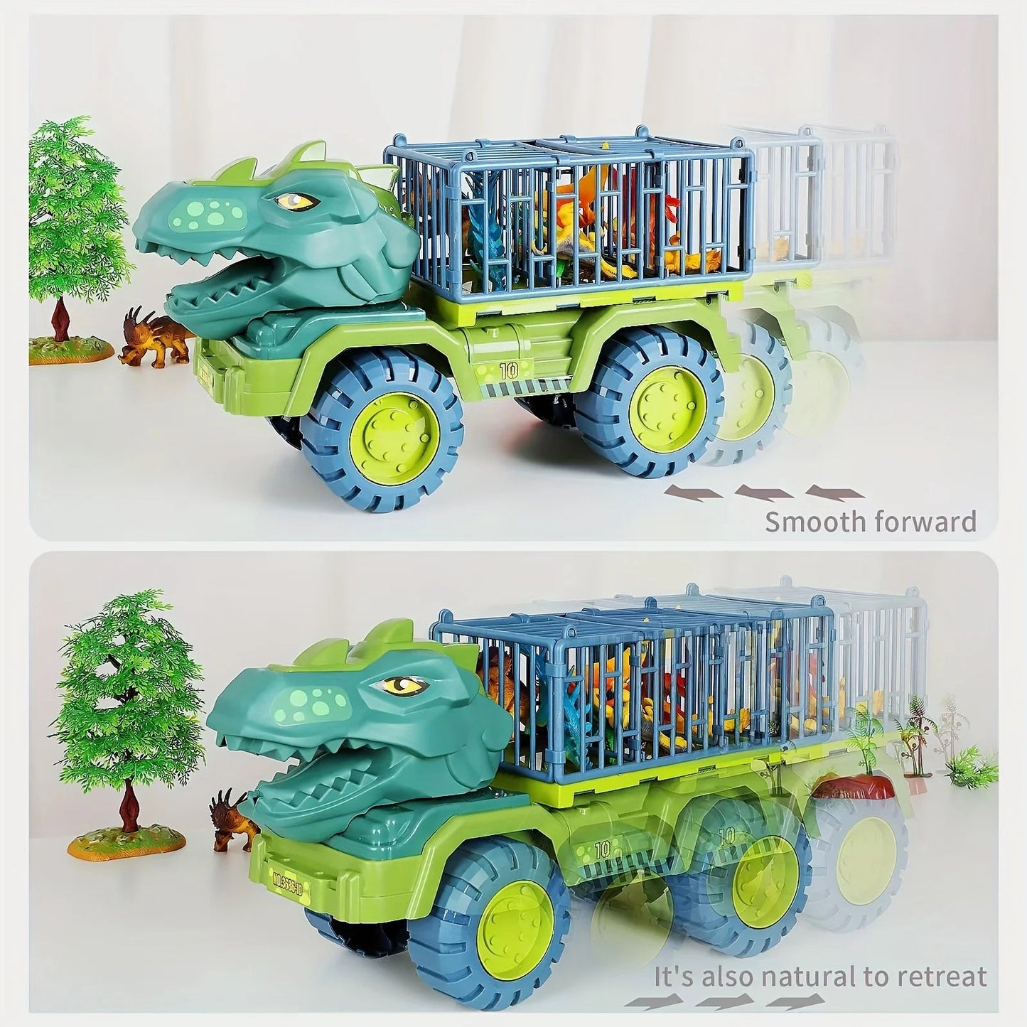 Dinosaur Transport Engineering Truck, Tyrannosaurus Rex Toy Vehicle, , Dinosaur Eggs, Children's Toy Vehicle Good Vibrations