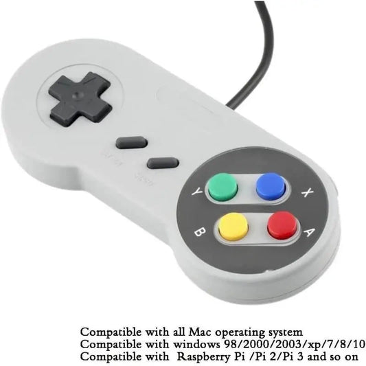 SNES/SFC Classic Controller Wired Gamepad Control 16-bit Retro Entertainment System Video Game Console Gaming Joypad Accessories Good Vibrations