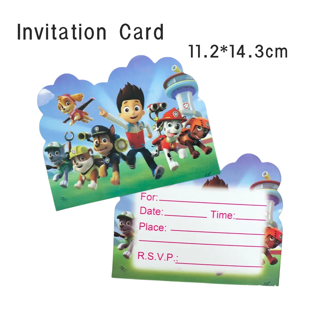 Hello Kitty Birthday Invitation Cards Pokemon Pikachu Invitations PAW Patrol Greetings Card Celebrate Birthday Party Supplies Good Vibrations