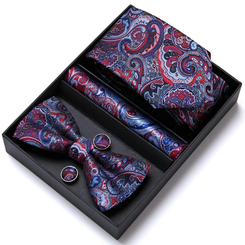 Tie For Men Formal Dress Tuxedo NeckTie Handkerchief Bow Tie Set PlaisyParty Groom Wedding Butterfly Bowtie In Box Good Vibrations