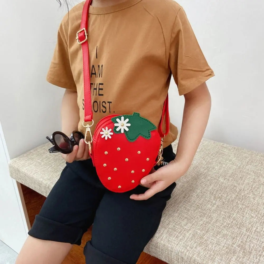 Mini Purse Cute Strawberry Purse Toddler Kids Wallet Shoulder Bag Crossbody Bags for Little Girls Good Vibrations