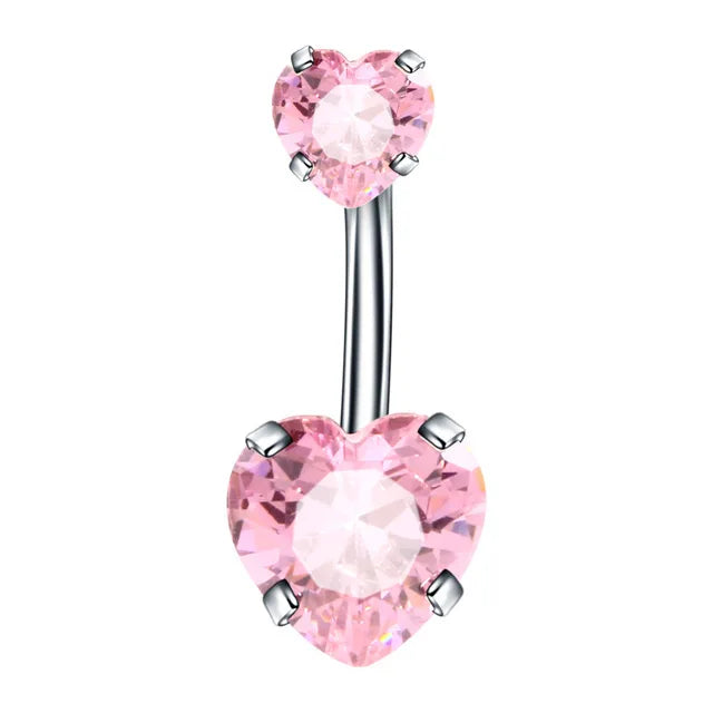 Dainsty Dangled Belly Button Rings Surgical Steel 14G Bar Navel Piercing Ring Crystal CZ Bee Flower Heart Belly Ring Ear Jewelry Good Vibrations Adult Super Store