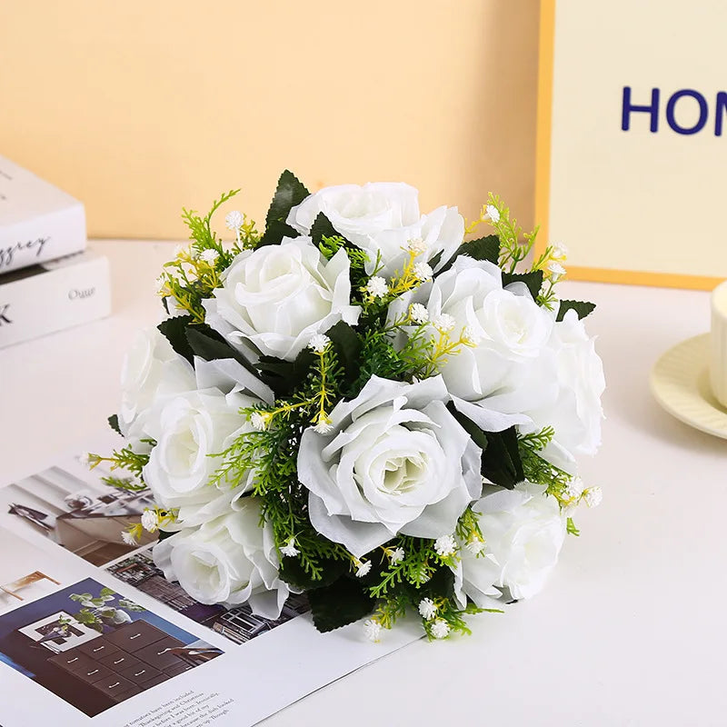 Artificial Flowers Silk Rose Flowers for Wedding Centerpiece Party Birthday Anniversary Floral Arrangement Flower Ball Decor Good Vibrations