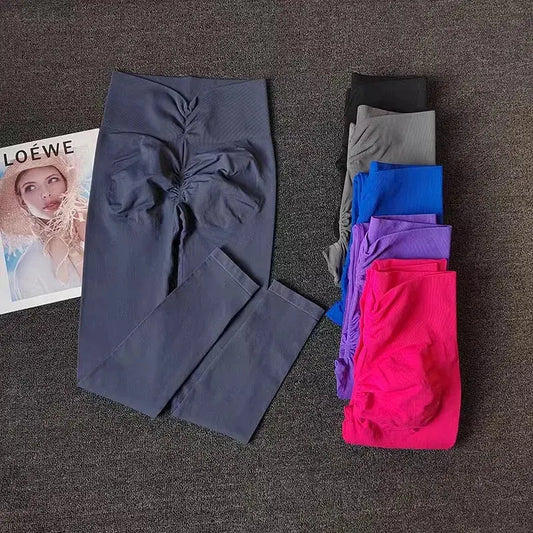 High-end Yoga Pants Women Fitness Leggings High elastic Sports Pants Push UP Tights Running Leggings Breathable Gym Leggings Good Vibrations