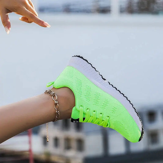 Women Sports Shoes for Women 2023 Casual Tennis Shoes Breathable Walking Mesh Platform Running Shoes Sneakers Female Footwear Good Vibrations