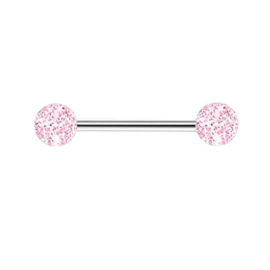 1PCS-4PCS Stainless Steel 14G Tongue Rings Barbell Pink Tongue Barbell Jewelry for Women Piercing Tongue Body Piercing Pink Good Vibrations Adult Super Store