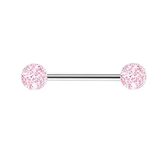 1PCS-4PCS Stainless Steel 14G Tongue Rings Barbell Pink Tongue Barbell Jewelry for Women Piercing Tongue Body Piercing Pink Good Vibrations Adult Super Store