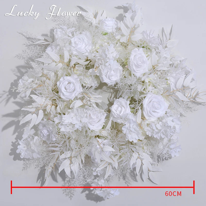 Artificial flowers Wreath Wedding Decoration Table Frame decor Floral Centerpiece Flower Backdrop Arrangement Flower Row Good Vibrations