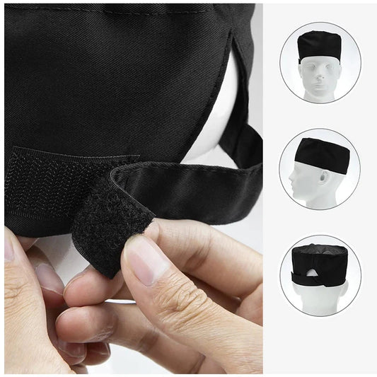 Chef Hats for Men Women Chef Beanie Cook Caps for Japanese Korean Style Cuisine Hats Thick Thin Net Flat Cap for Sushi Waiter Good Vibrations