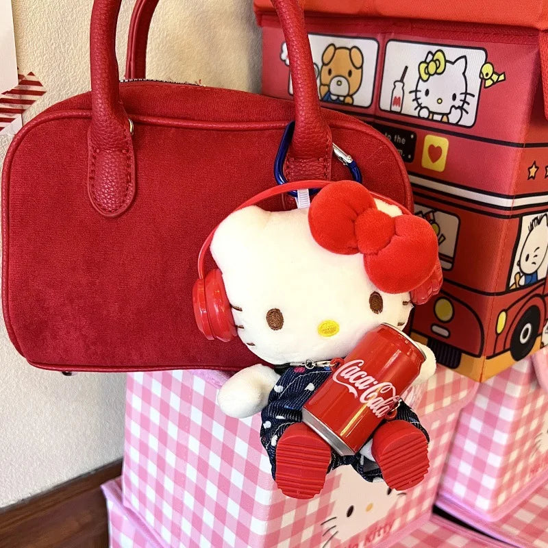 Hellokitty Doll Keychain Pack Packaging Decoration Hellokitty Hold Red Can Pendant Cute Gift Accessories Toys Good Vibrations