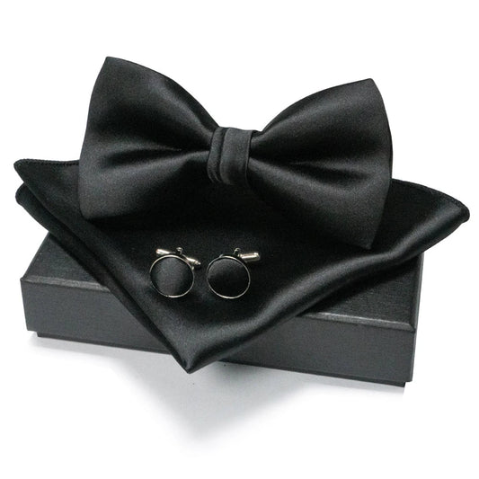 EASTEPIC Men's Bow Tie Sets Including Cufflinks and Handkerchieves Bow Ties with Adjustable Straps for Formal Occasions Good Vibrations