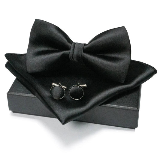 EASTEPIC Men's Bow Tie Sets Including Cufflinks and Handkerchieves Bow Ties with Adjustable Straps for Formal Occasions Good Vibrations