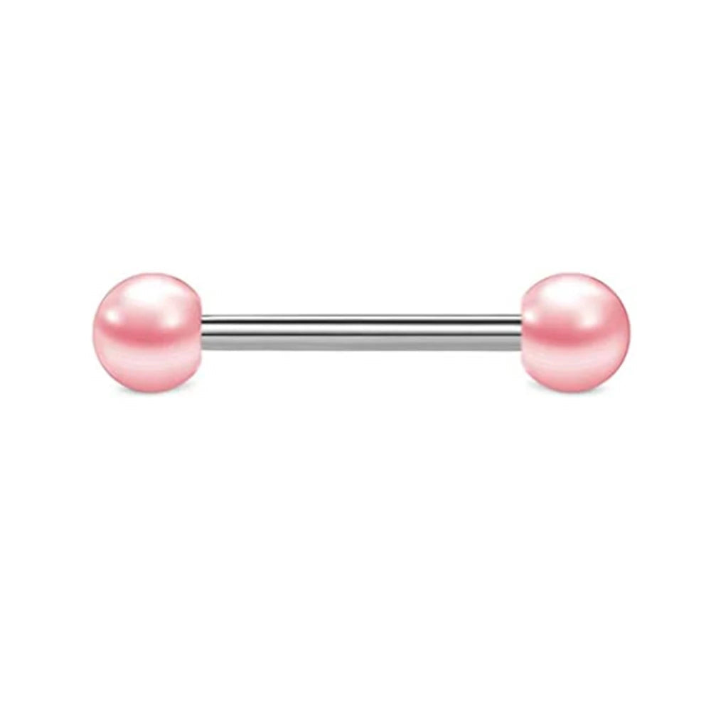 1PCS-4PCS Stainless Steel 14G Tongue Rings Barbell Pink Tongue Barbell Jewelry for Women Piercing Tongue Body Piercing Pink Good Vibrations Adult Super Store