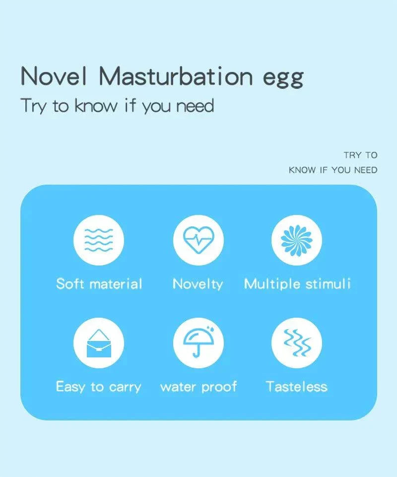 Soft material, novelty, multiple stimuli, easy to carry, waterproof, tasteless male masturbation egg.