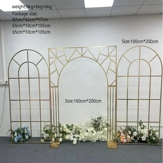 Large Party Decoration Metal Dome And Square Top Arch Prop Forest Wedding Scene Background Screen Birthday Stage Outdoor Decor Good Vibrations