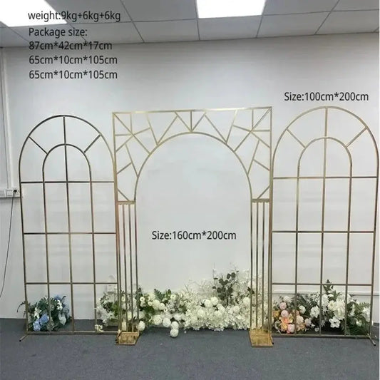 Large Party Decoration Metal Dome And Square Top Arch Prop Forest Wedding Scene Background Screen Birthday Stage Outdoor Decor Good Vibrations