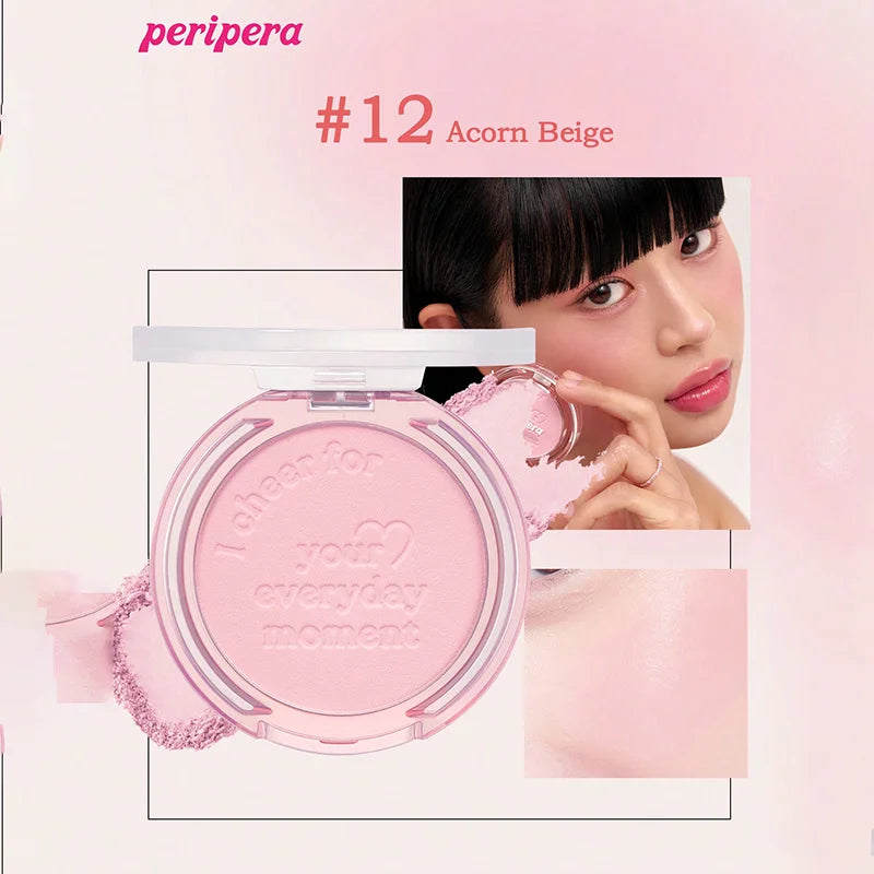 Single Color Blush Palette, Matte Fine Powder Cheek Blush, Non-Cakey, Long-Lasting, Nude Makeup, K-Beauty Cosmetic Good Vibrations