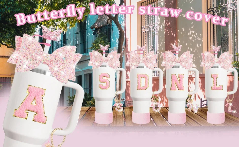 8PCS Cup Accessories Set for Stanley 30oz 40oz Tumbler Straw Topper Cover Cap Boot,Spill Proof Stopper Charm Initials Sticker Good Vibrations Adult Super Store