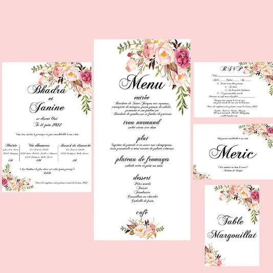 50pcs Personalized Print Wedding Invitation Insert Reception Reply RSVP Wishing Well Table Card Thank You Cards Menu IC101 Good Vibrations