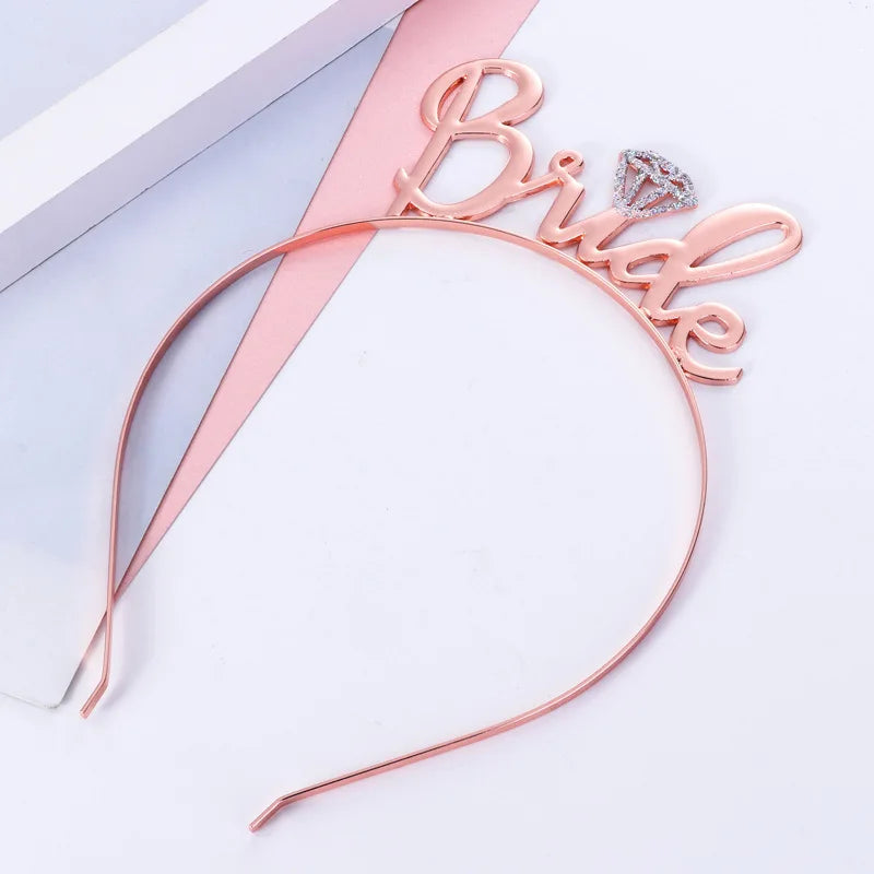 Bridesmaid Hair Accessories Rhinestone Headband Maid Of Honour Crystal Hairbands Team Bride Wedding Shower Party Jewelry Good Vibrations