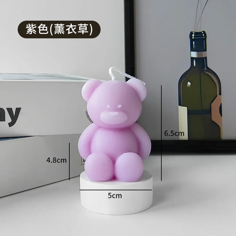 1pc Lovely Bear Aromatherapy Candles for Home Decoration Lovely Scented Candle Photography Props Festival Home Ornaments Good Vibrations