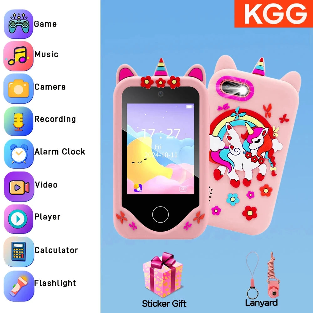 Toy Phone for Kids with Dual Camera Kid Smart Phone for Boys Girls Gifts Music Player 18 Games Toddler Learning Mini Toy Phone Good Vibrations