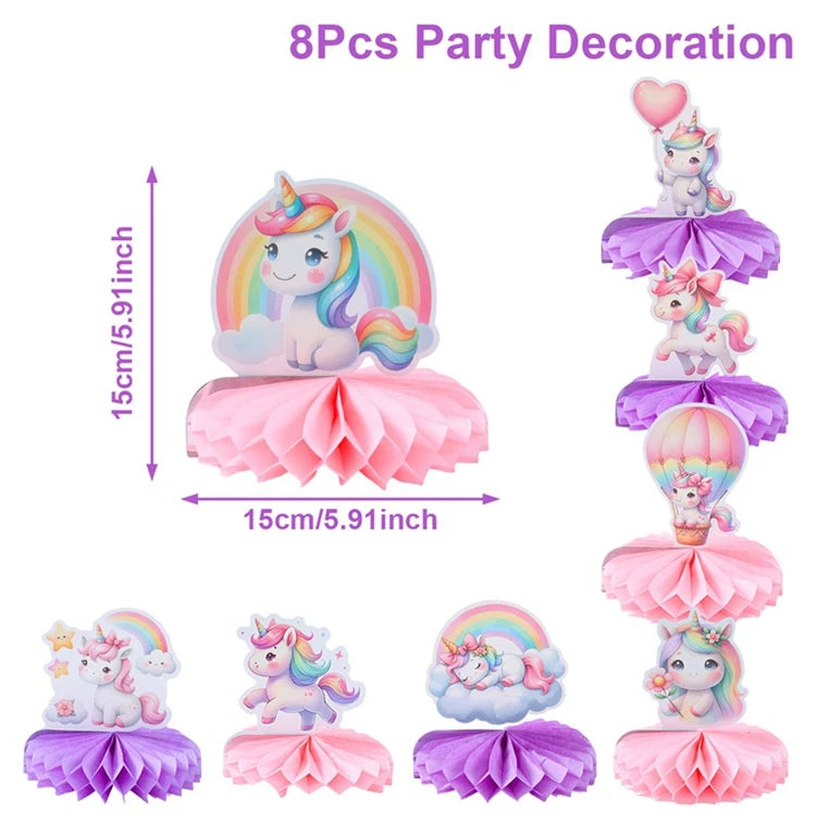 Rainbow Unicorn Honeycomb Ornament Set Rainbow Unicorn Birthday Party Decoration Kids Baby Shower Birthday Party Supplies Good Vibrations