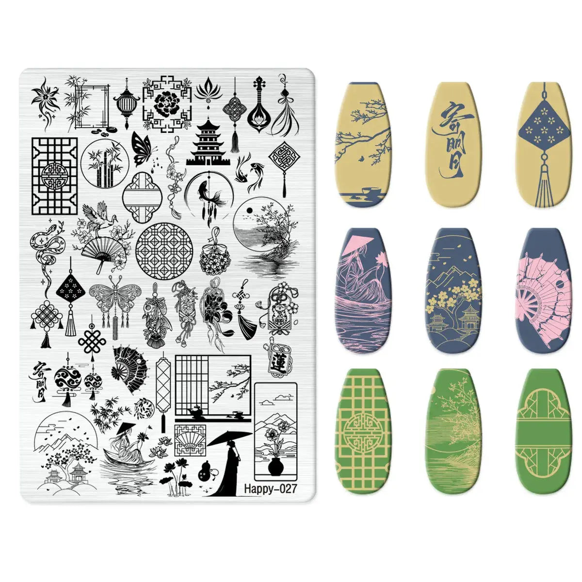 Halloween Series Celebration Nail Stamping Plate Cute Skull Pattern DIY Nail Art Image Stamp Stamper Manicure Template Good Vibrations