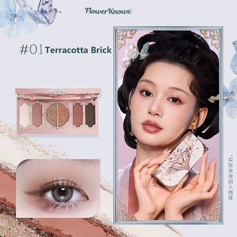Flower Knows Moonlight Mermaid Eyeshadow Delicate Matte Glow Shimmer Chameleon Waterproof 5 Color Glitter Eye Shadow Palette Good Vibrations