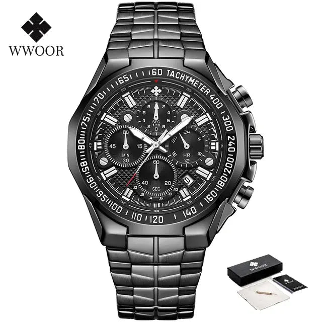 Relogio Masculino WWOOR Mens Watches 2024 Top Brand Luxury Wrist Watches For Men Gold Big Golden Male Chronograph Wristwatch Man Good Vibrations