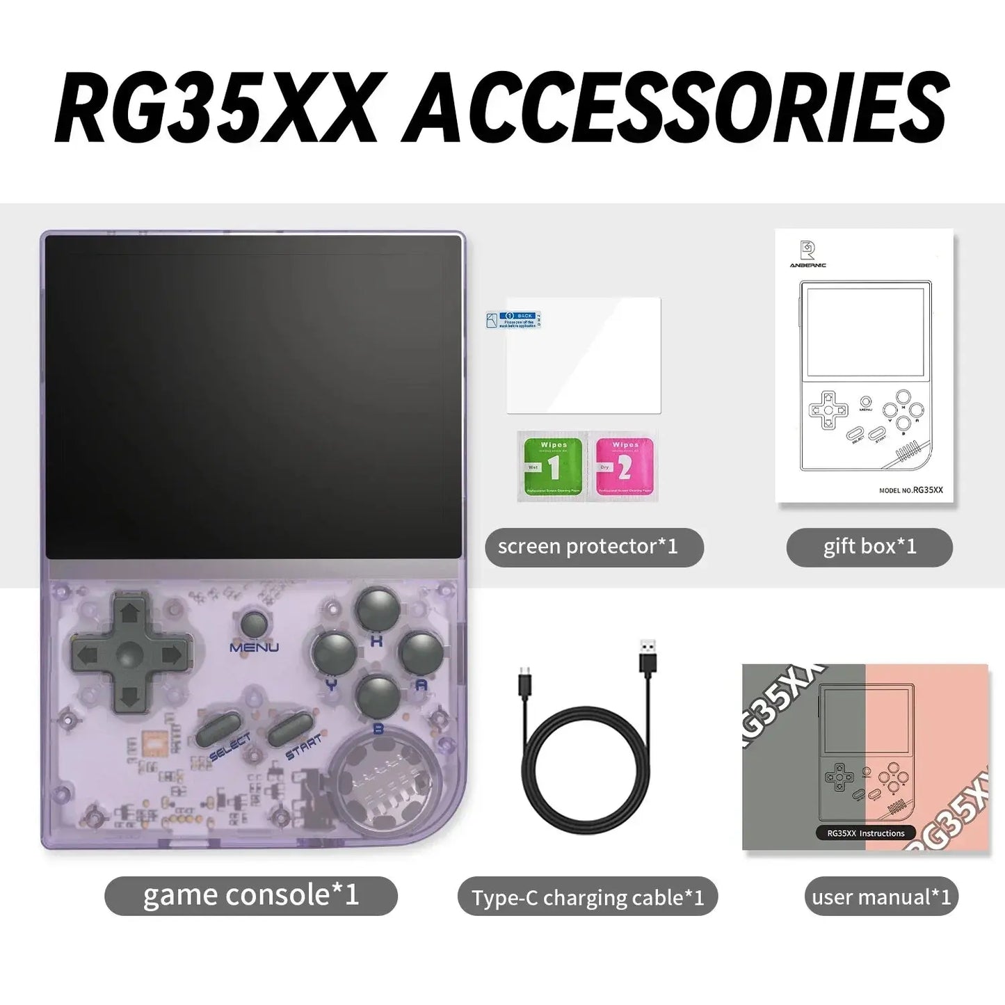 ANBERNIC RG35XX Handheld Game Console H700 Processor 3.5'' IPS Screen Linux System Retro Portable Video Console 2024 New Model Good Vibrations