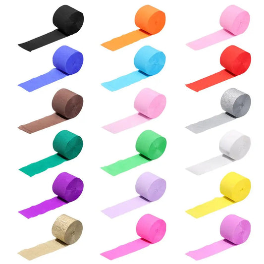 1 Roll DIY Party Supplies Baby Shower Decoration Garland Photography Backdrops DIY Paper Crepe Paper Streamers Wedding Decor Good Vibrations