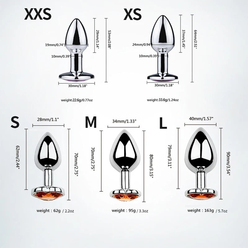 Lucky Clover Gem Anal Plug,S/M/L Size Four Leaf Clover Stainless Steel Crystal Jewelry Anal Butt Plugs Good Vibrations Adult Super Store