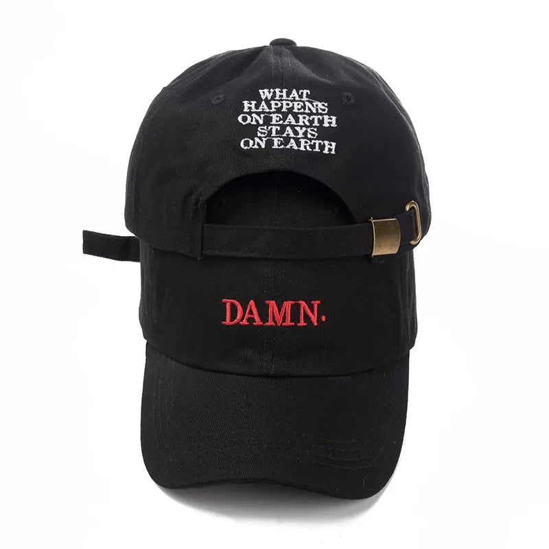 DAMN-Embroidered Hats for Men and Women, Hip Hop, ShinCharacter Lamar, Unstructured , Baseball Cap. Good Vibrations